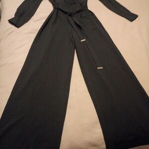 Tommy Hilfiger Black Wide-Leg Jumpsuit with Self-Tie Belt
